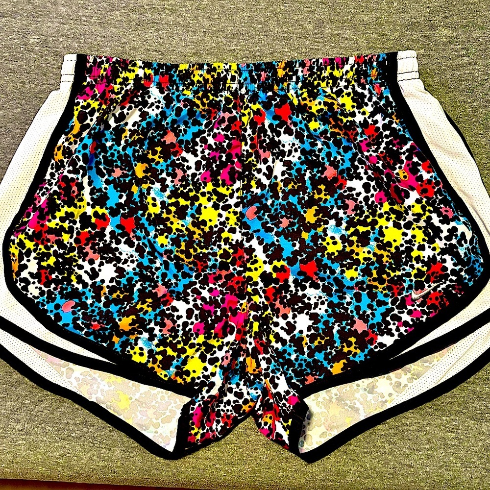 Nike Dri Fit Multi Color Briefed Athletic Running Shorts Pull On Size Small